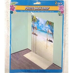 Photo Prop Background 50" inch x 72" inch Tropical Island Tiki